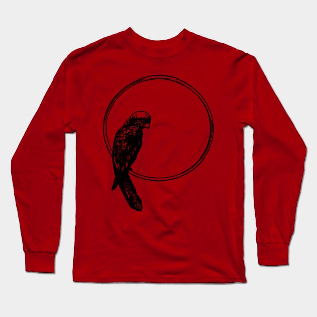 Parrot Perched Circle Long Sleeve T-Shirt by carobaro